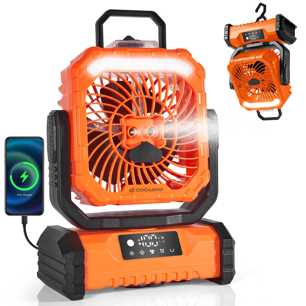 Odoland portable misting fan with light cools on the go and adds illumination.