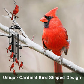 ODRODR Cardinal Wind Chimes porch display for outdoor decor.