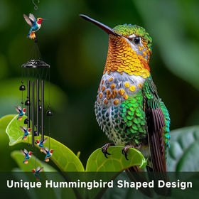 ODRODR hummingbird wind chimes decorative top adds elegant garden style.