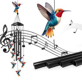ODRODR hummingbird wind chimes large centerpiece bird enhances garden curb appeal.