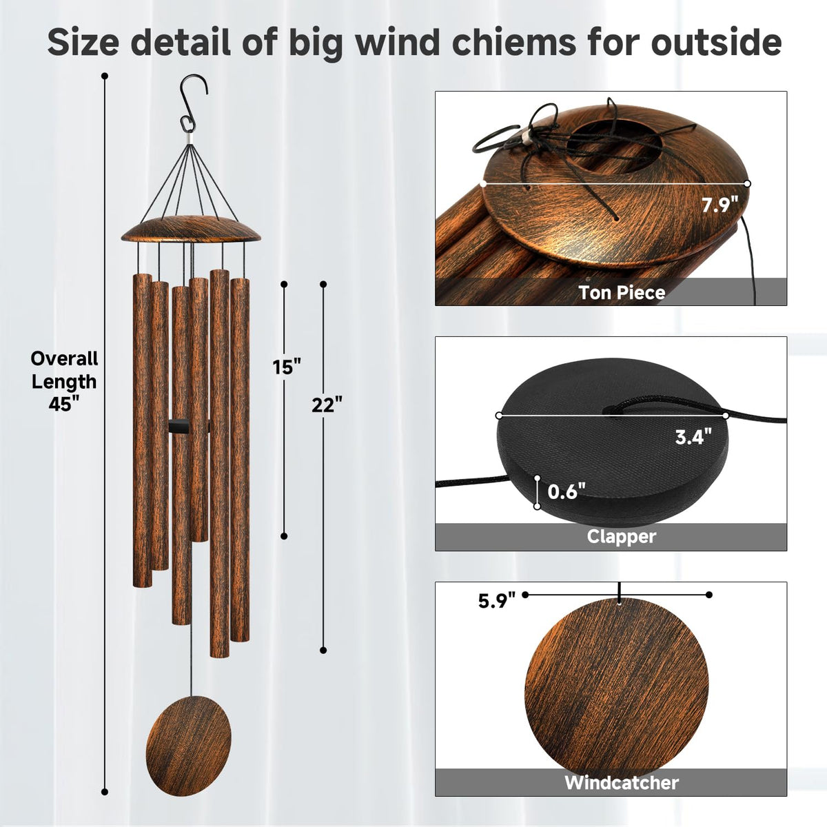 ODRODR wind chimes with outdoor coating for weather resistance