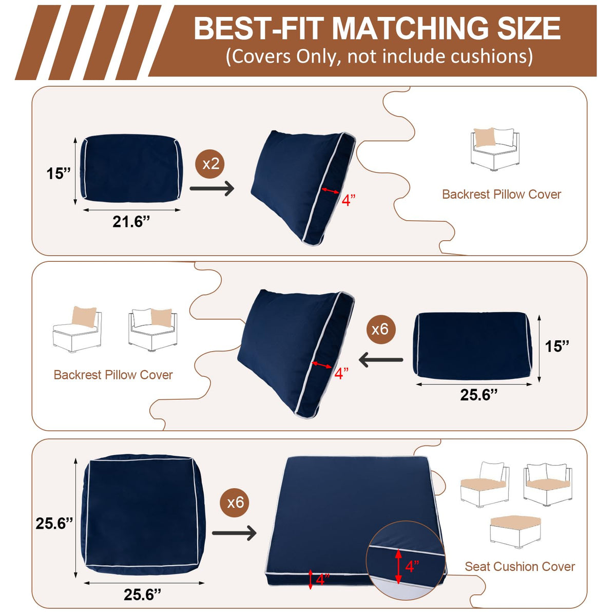 Odsiikly backrest cushion cover shows vibrant color protection for outdoor lounging.