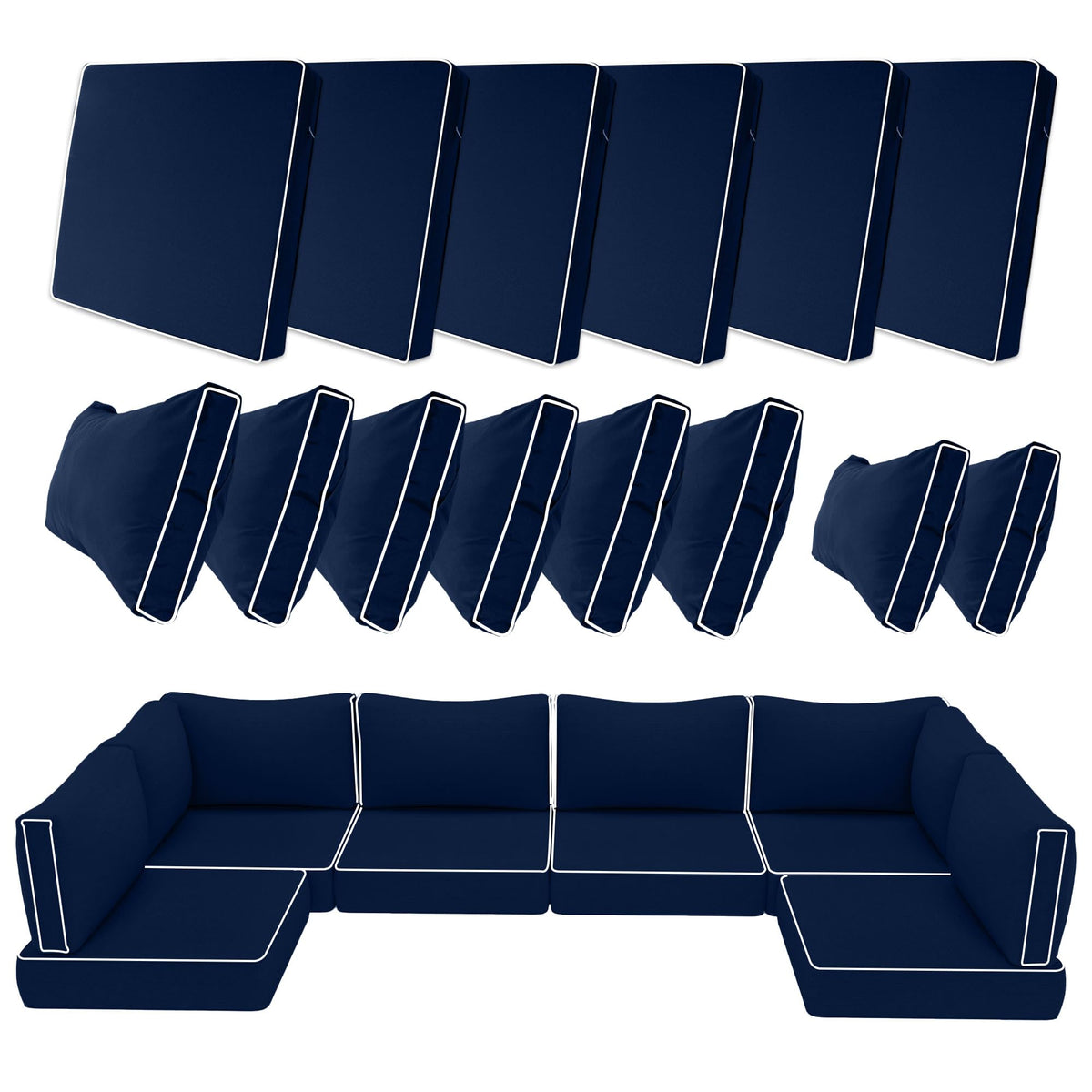 Odsiikly seat cushion cover in navy; fade-resistant fabric for sunlit patios.