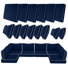 Odsiikly seat cushion cover in navy; fade-resistant fabric for sunlit patios.
