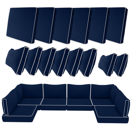 Odsiikly seat cushion cover in navy; fade-resistant fabric for sunlit patios.