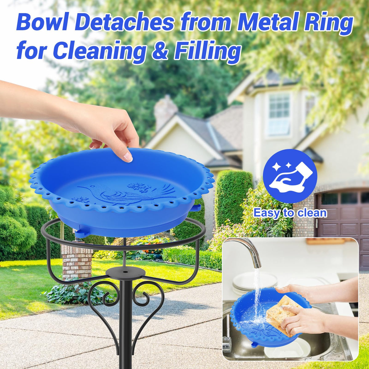 ODSNANIE detachable bowl facilitates quick cleaning and refilling
