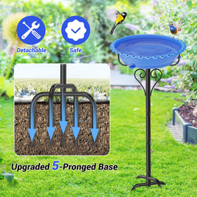 ODSNANIE bird bath with flower hole design attracting birds