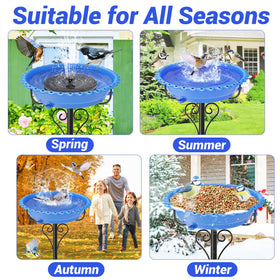 ODSNANIE blue garden bird bath doubles as decorative wildlife feature