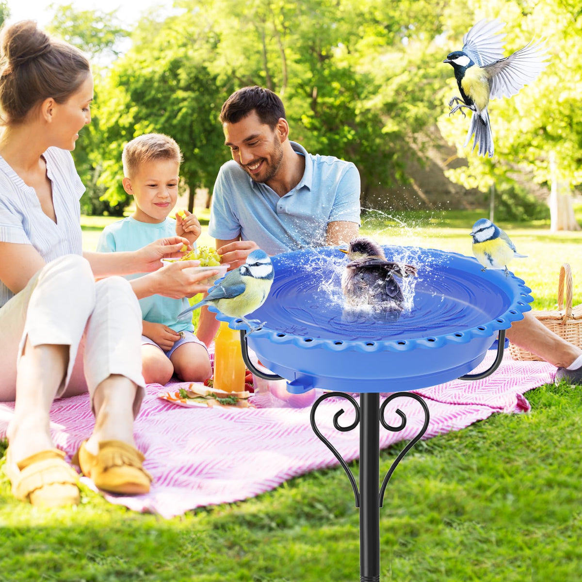 ODSNANIE bird bath with removable bowl for easy refilling and cleaning