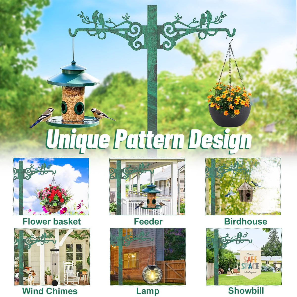 ODSNANIE weather-resistant metal holder withstands seasonal outdoor use.