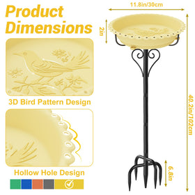 ODSNANIE flower-holes design bird bath attracting birds with secure grip