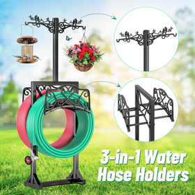 ODSNANIE hose holder with bird statue hooks adds functional yard charm