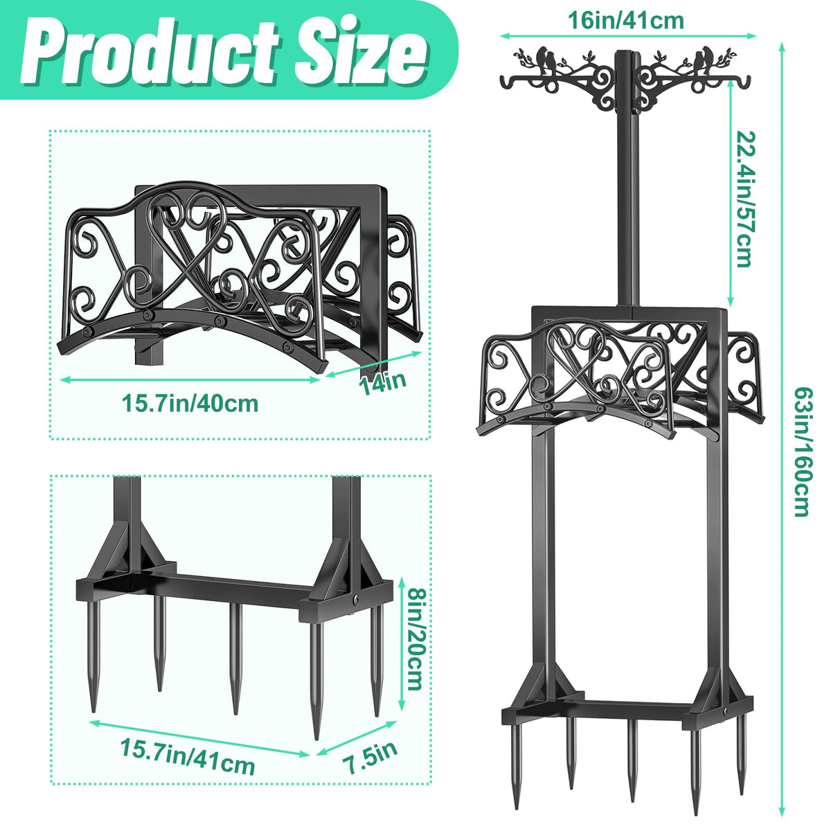 ODSNANIE powder-coated metal rack resists weather and rust