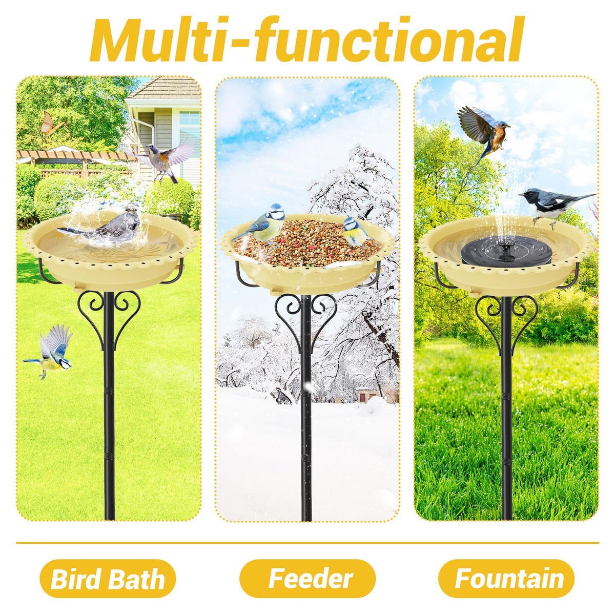 ODSNANIE sturdy metal frame durable garden decor for birds