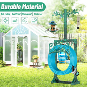 ODSNANIE sturdy rack supports long hoses for yard, farm, or lawn.