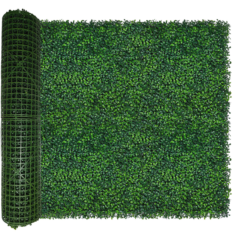 ODTORY artificial boxwood roll covers 33.5 sq ft for privacy and lush backdrop