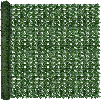 ODTORY artificial ivy fence panel close-up showing lush leaves for outdoor privacy
