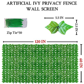 ODTORY artificial ivy fence panel on a balcony provides chic shade and greenery.