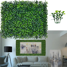 ODTORY boxwood wall panel 16x12 front view showing lush 3D leaves for privacy.