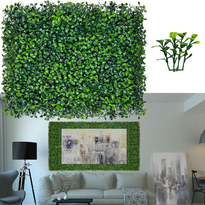 ODTORY boxwood wall panel 16x12 front view showing lush 3D leaves for privacy.