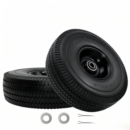 OEBYZWSL solid tire two-pack in black Wave finish for wheelbarrow replacement