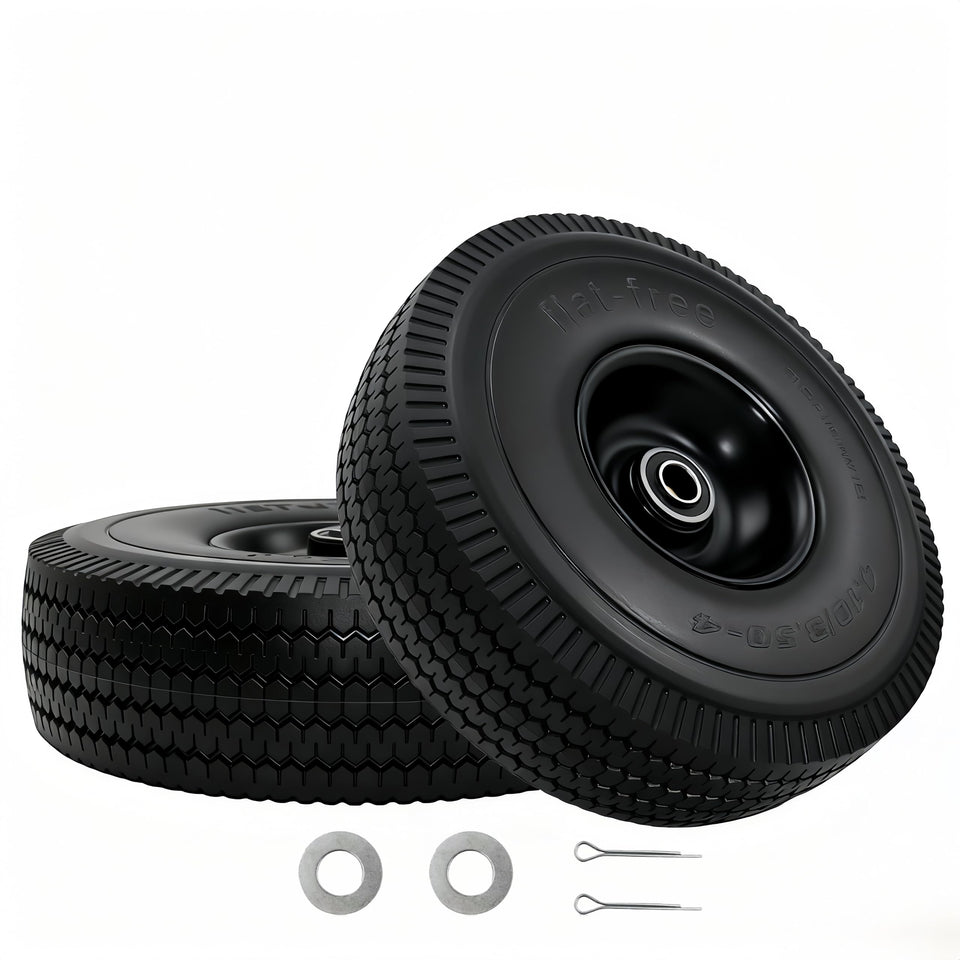 OEBYZWSL solid tire two-pack in black Wave finish for wheelbarrow replacement