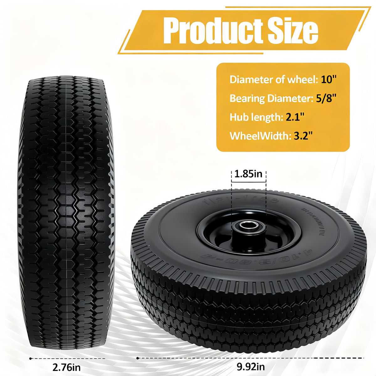 OEBYZWSL tire tread close-up showcases durable solid construction for puncture-free performance