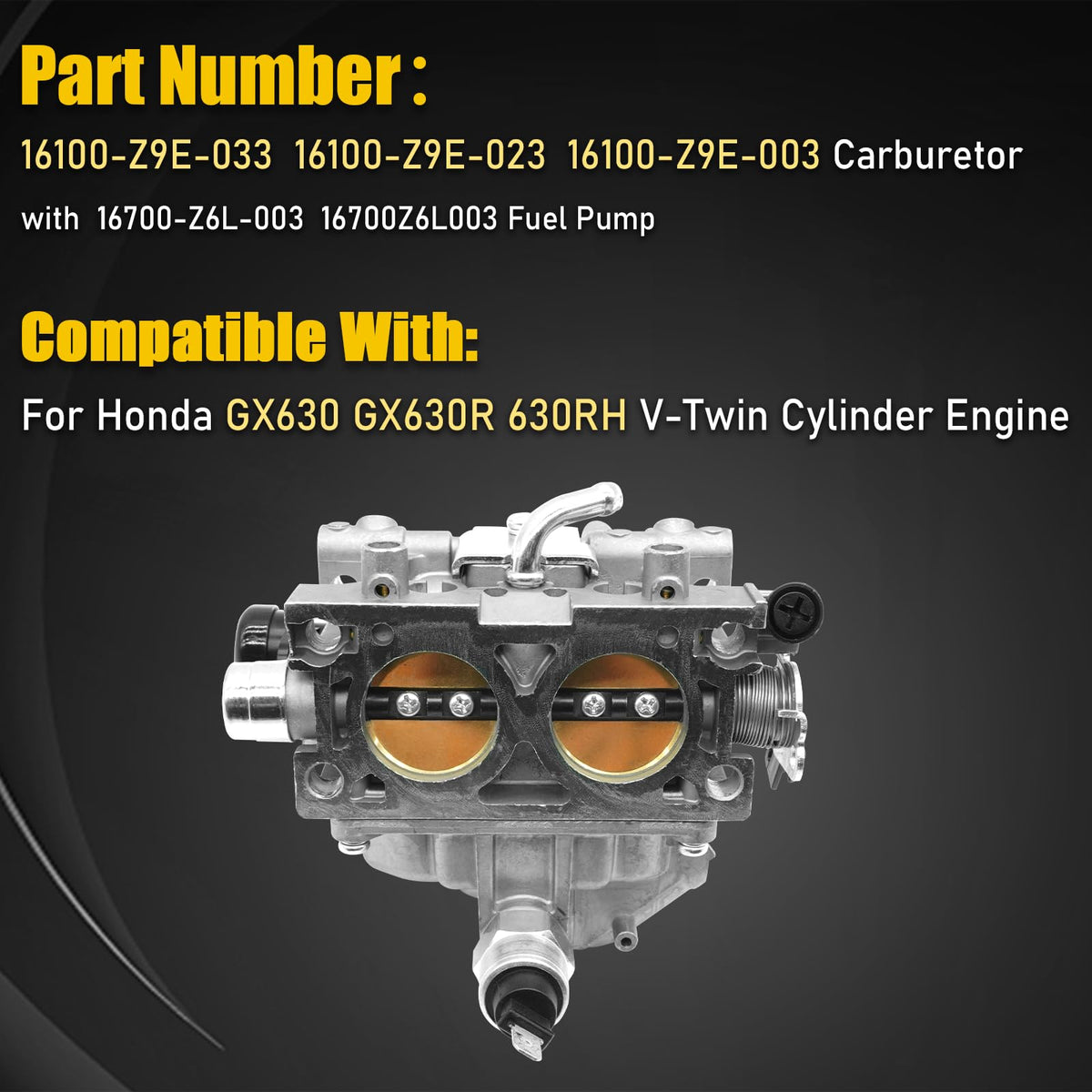 OEKITS carburetor kit with fuel pump ensures steady fuel delivery for GX630