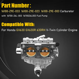 OEKITS carburetor kit with fuel pump ensures steady fuel delivery for GX630