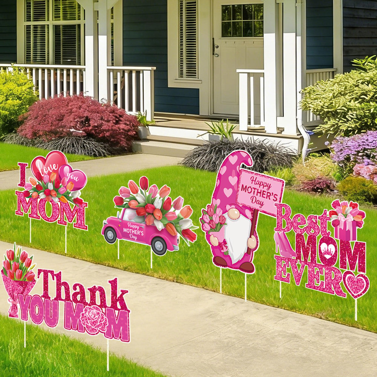 Oelirsy waterproof Mothers Day sign resists weather for long-lasting display