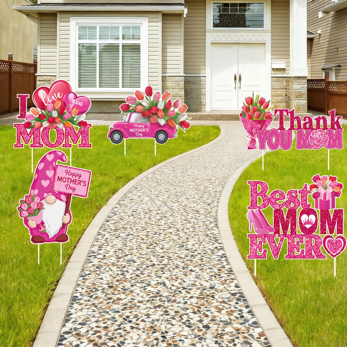 Oelirsy 3D effect yard sign creates depth in decor