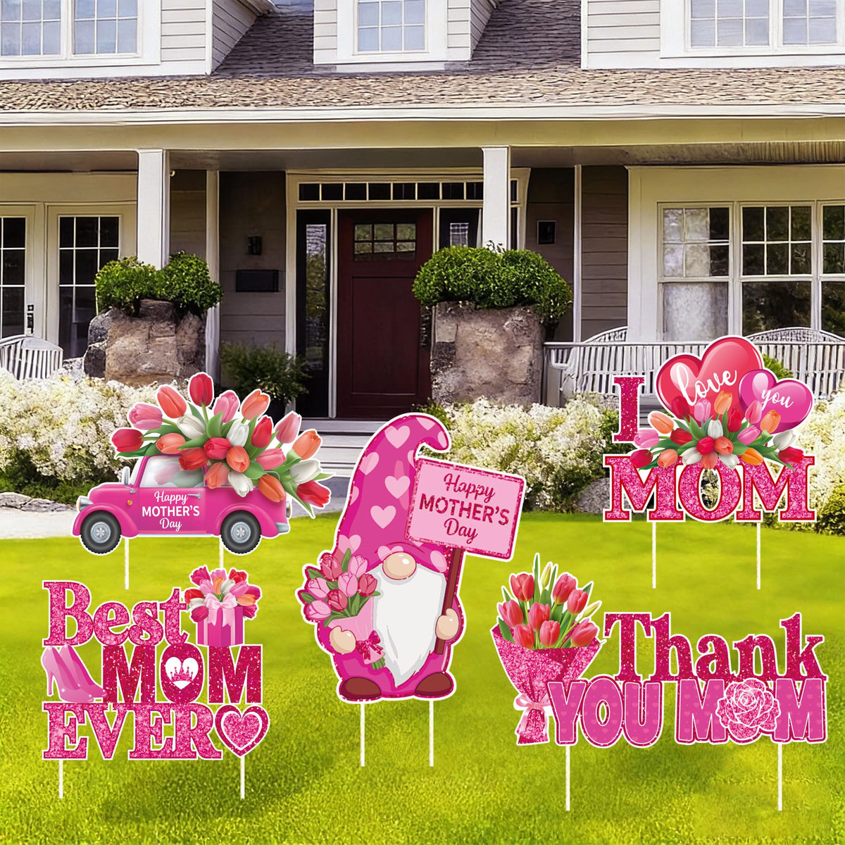 Oelirsy yard sign stakes collection enables quick, stable lawn setup