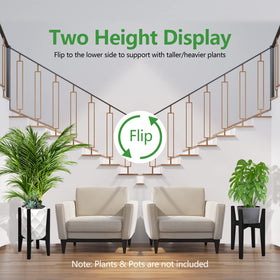 OERGKE bamboo plant stand anti-slip pads protecting floors during placement.