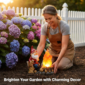 O-FarFarm all-weather gnome resists sun and snow for year-round charm