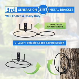 Ofasixx heavy duty metal stand with two hoops and corn spikes