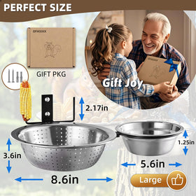 Ofasixx two-hoop feeder with a 5.6 inch water bath bowl for hydration