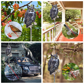 OffiCreative bells and rope reinforce the owl scarer's deterrent effect