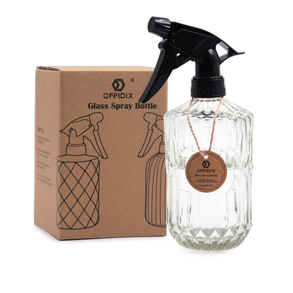 OFFIDIX glass spray bottle top for smooth, even misting on plants.