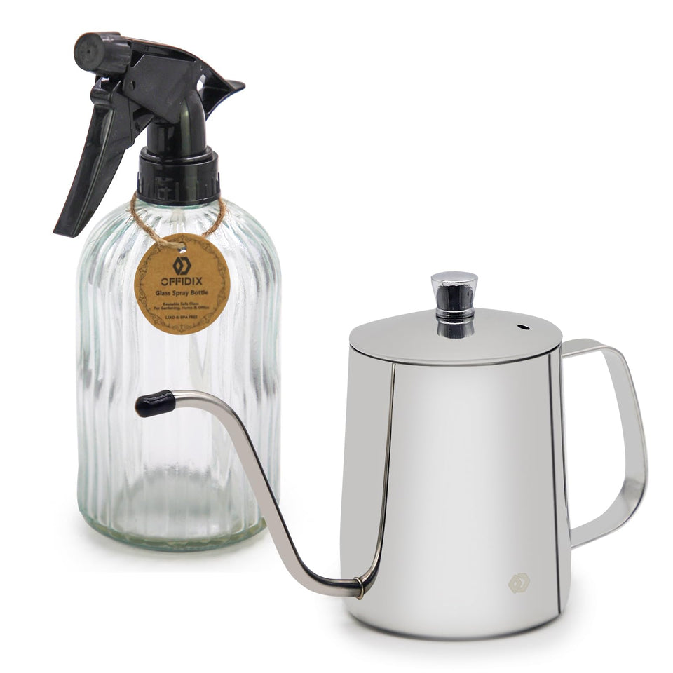 OFFIDIX long-spout watering can for precise indoor plant care and minimal spill