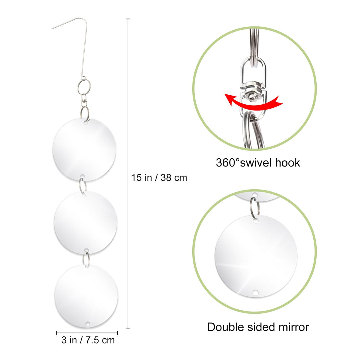 OFFO bird scare discs 360-degree rotation maximizes coverage in outdoor spaces
