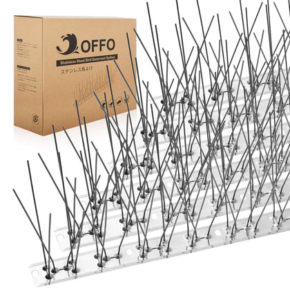 OFFO bird spikes pre-assembled on a roof edge deterring pigeons and mess