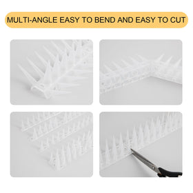 OFFO bird spikes frosted white finish blends with exterior walls while deterring birds