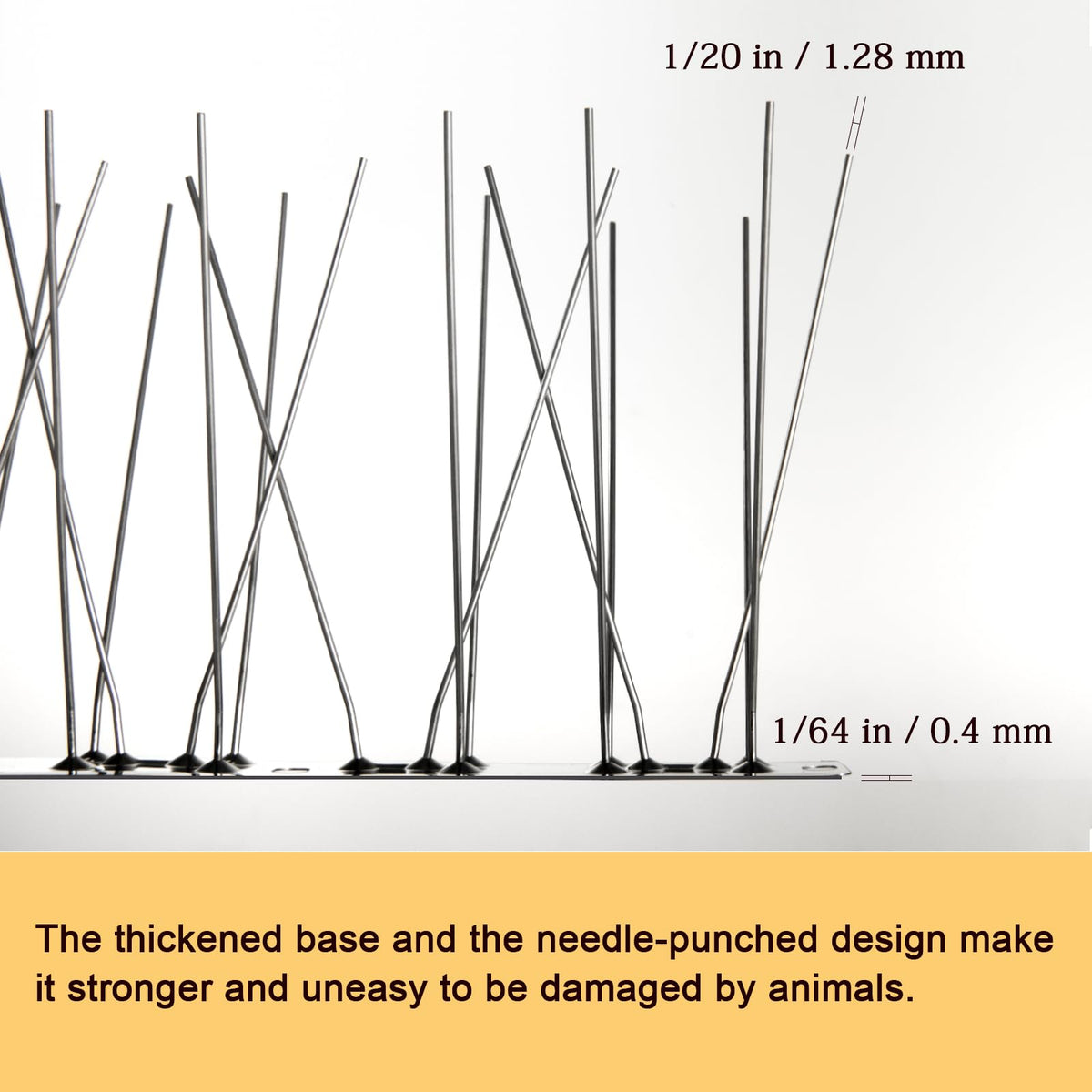 OFFO bird spikes on a window sill deterring nesting and droppings