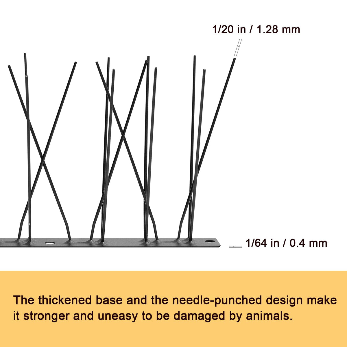 OFFO Black Bird Spikes reflective surface deter birds and reduce mess.