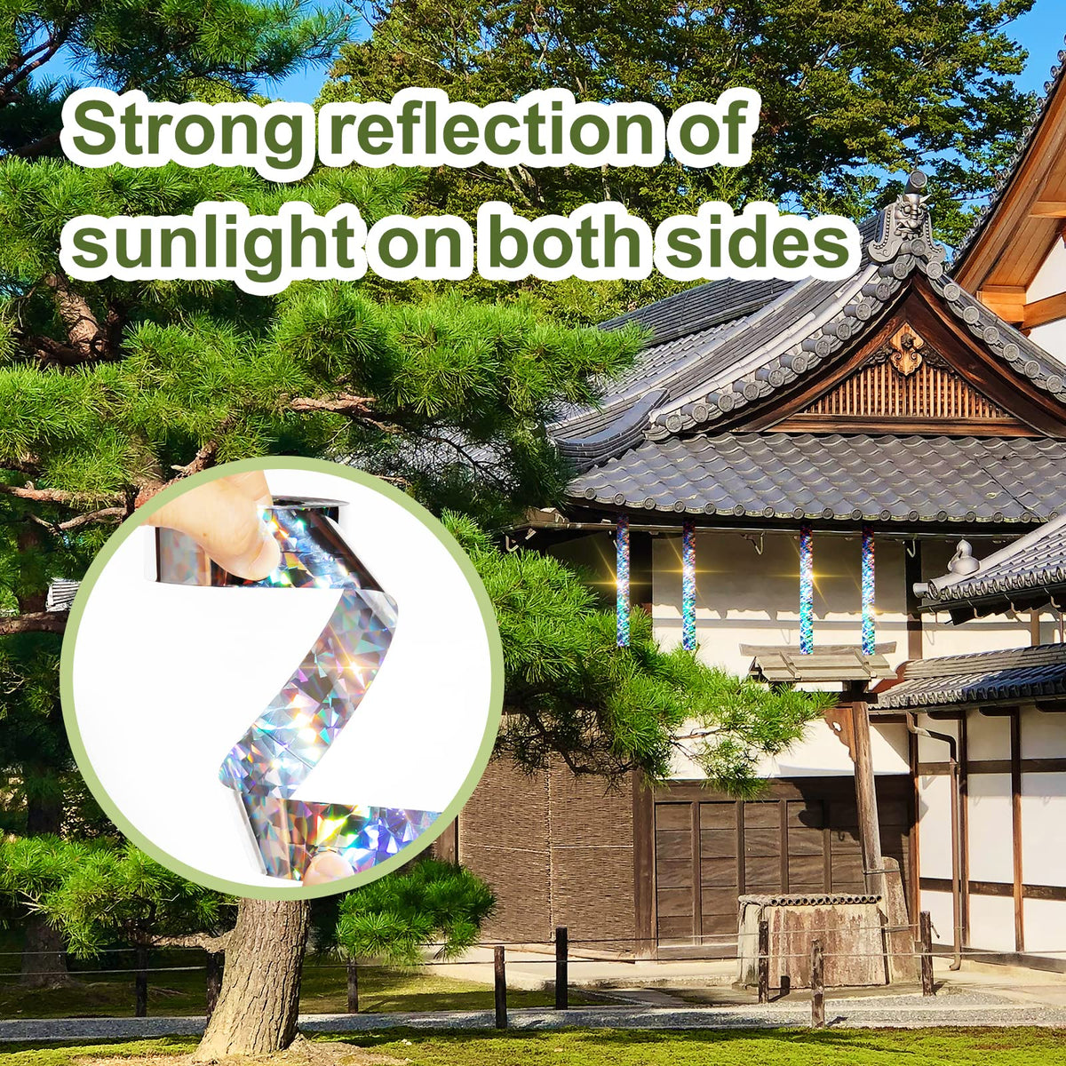 OFFO UV-resistant PET material withstands wind, sun, and weather for lasting deterrence.