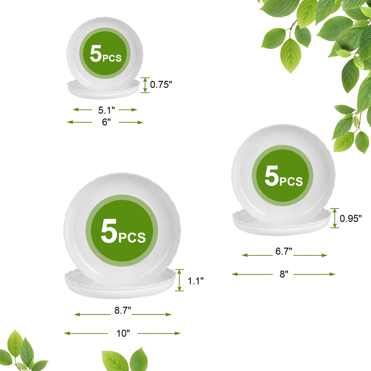 OFiSEXPT balance saucer 8-inch keeps larger pots dry and organized