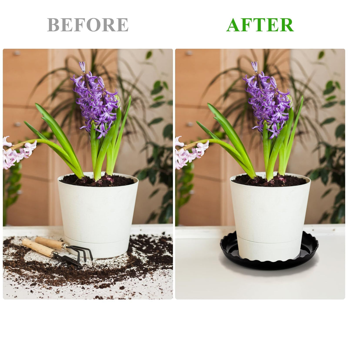 OFiSEXPT 6-inch plant-saucer stack saves space in storage