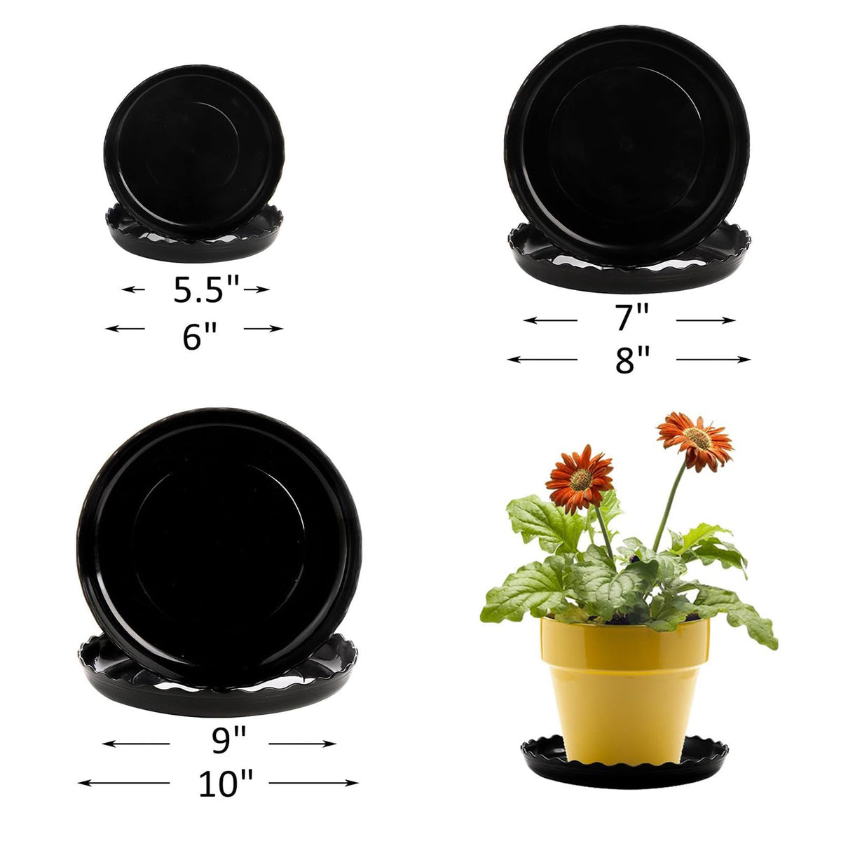 OFiSEXPT 8-inch plant-saucer flatlay catches excess moisture