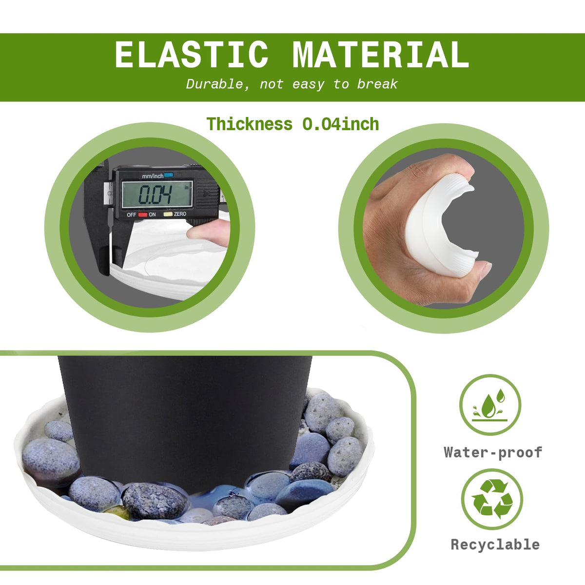 OFiSEXPT wave-pattern saucer design promotes air circulation and water drainage
