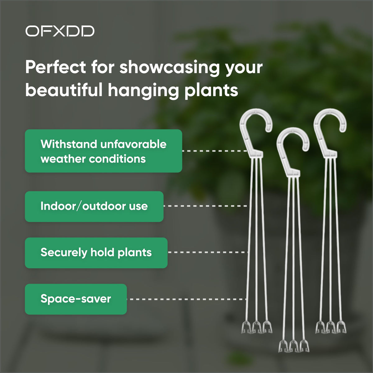 OFXDD outdoor garden hanger with durable plastic design for year-round use.